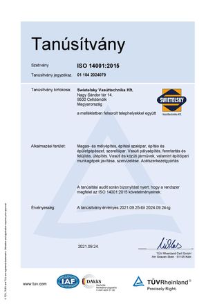 ISO 14001 HU környezetvédelem